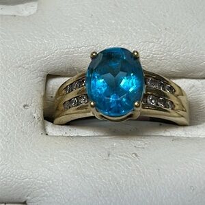 323190 14k topaz and diamond ring